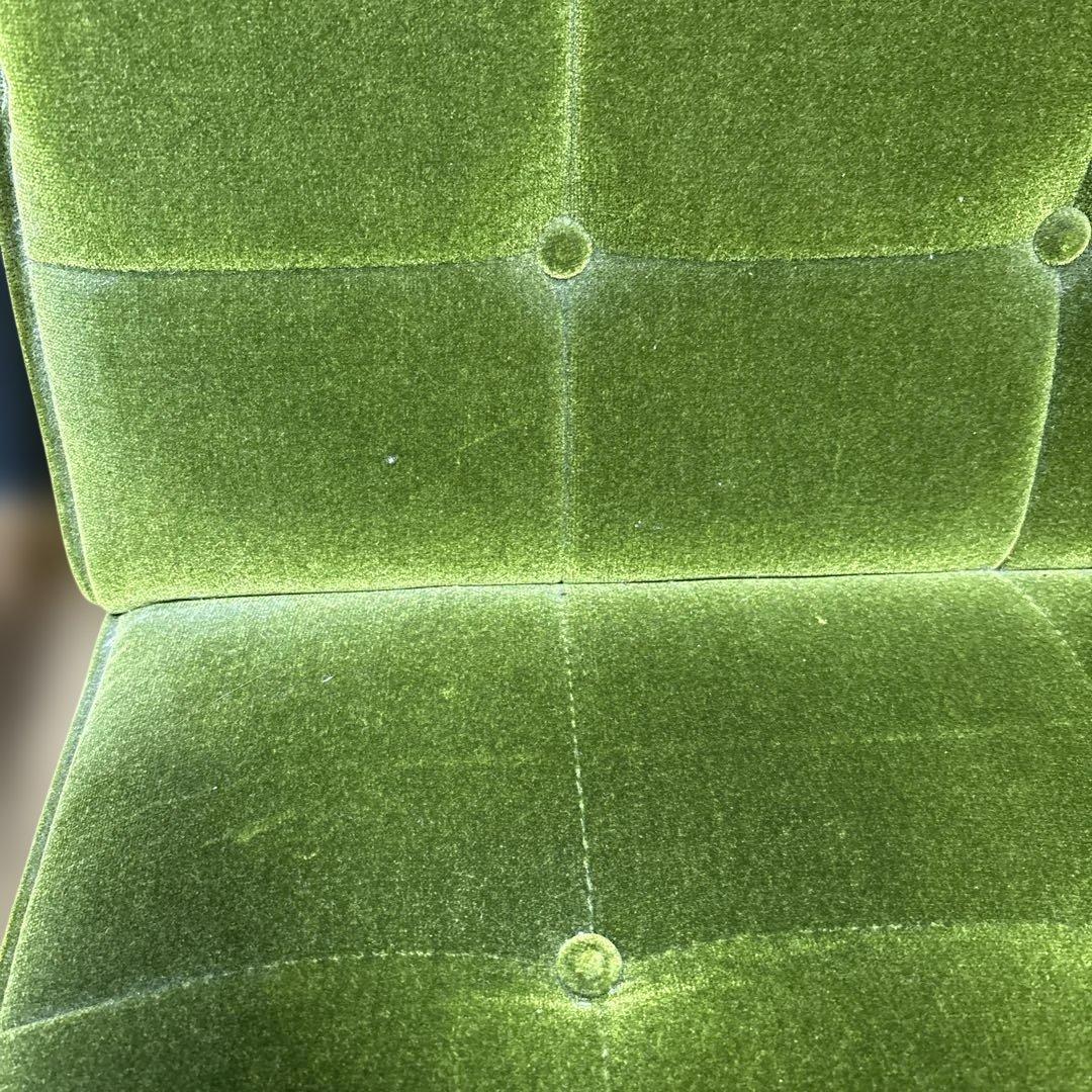 カリモク60 kチェア1人がけ　モケットグリーン【純正クッション付】