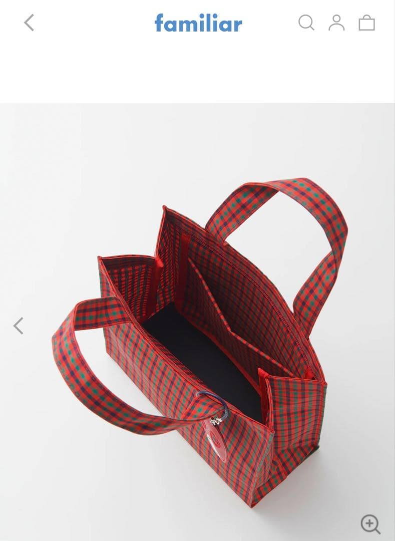 完売【新品未使用】ファミリアトートバッグ　赤チェック