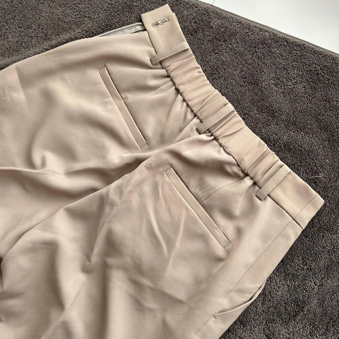 極美品♡グリーンレーベルリラクシング　ノーカラー　ワイドパンツ　ウエストリボン