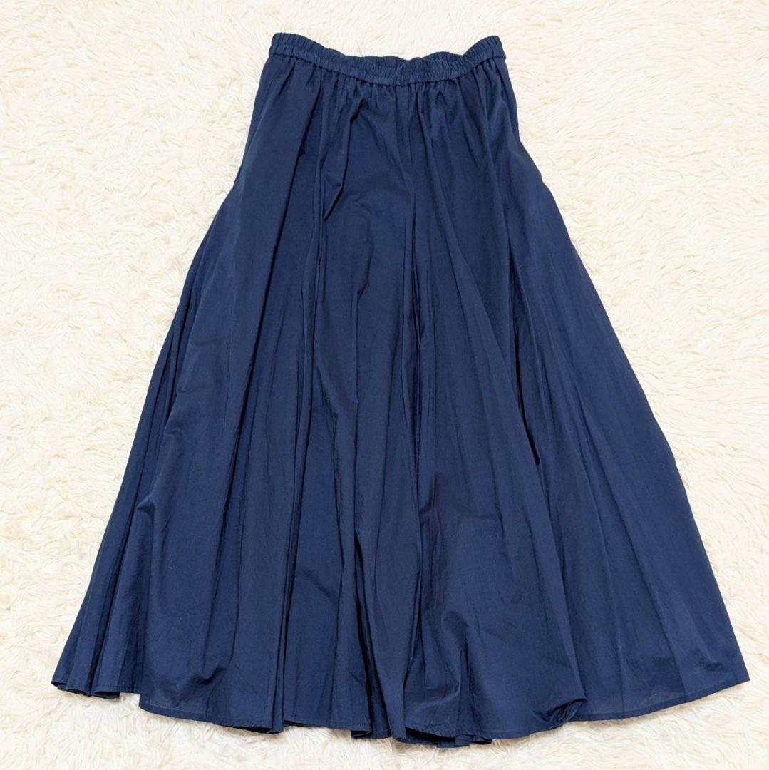ミズイロインド 2023年モデル 洗える ボリュームフレアスカート ブルー