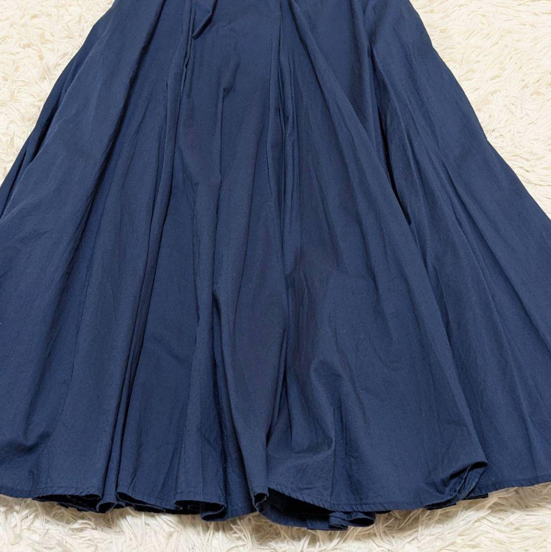 ミズイロインド 2023年モデル 洗える ボリュームフレアスカート ブルー