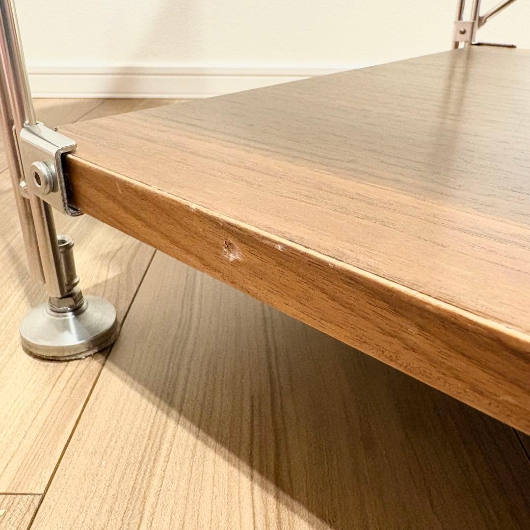 美品！無印良品 ステンレスユニットシェルフ ウォールナットワイド木棚