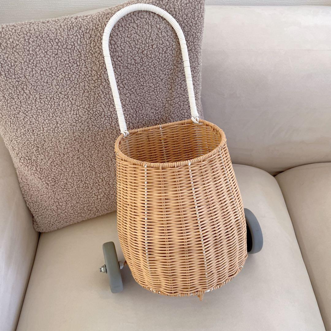 バスケット　ラタンバギー　子供　手押し車　おままごと　韓国　カゴ　バギー