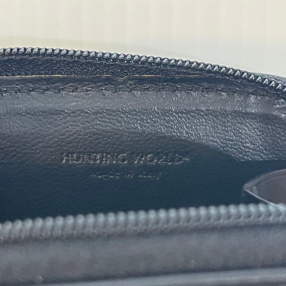 新品保管【HUNTING WORLD 】ケース 革×キャンバス サファリ黒