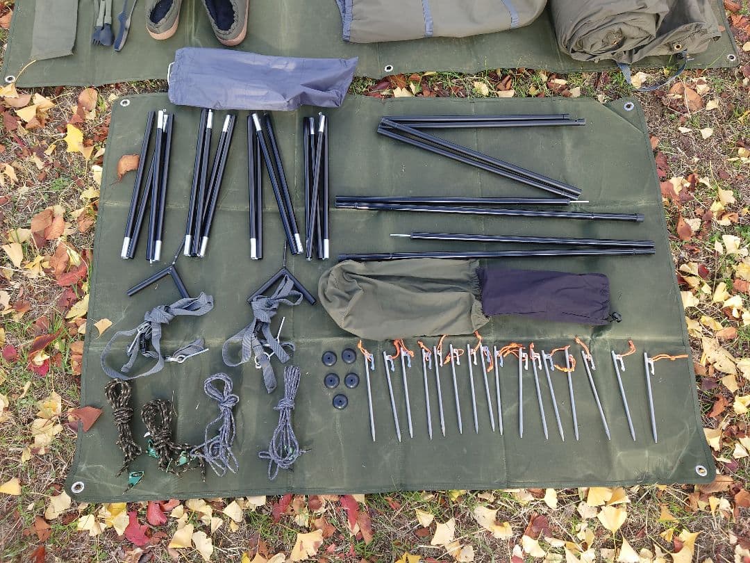 BUNDOKソロベースEX フロントウォール　二又ポール2セット付き　オマケ多数