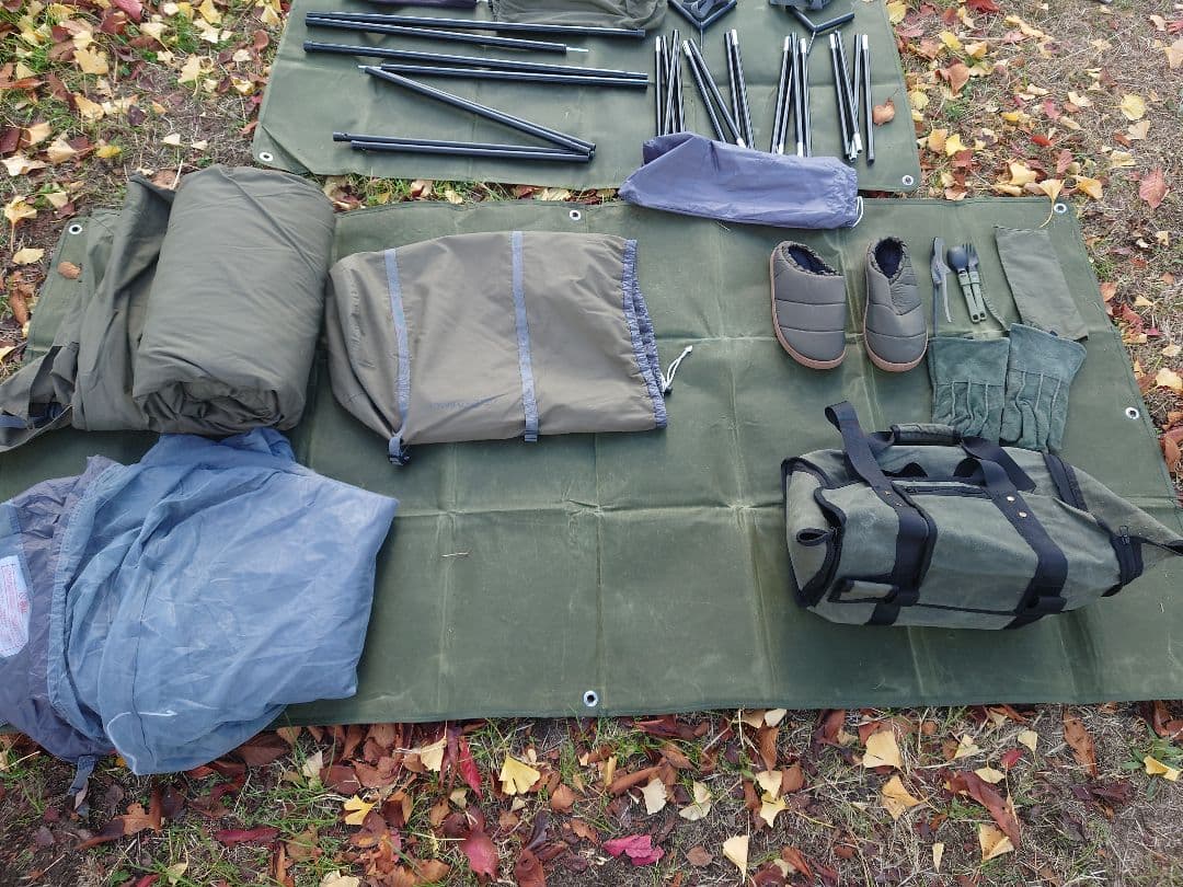 BUNDOKソロベースEX フロントウォール　二又ポール2セット付き　オマケ多数