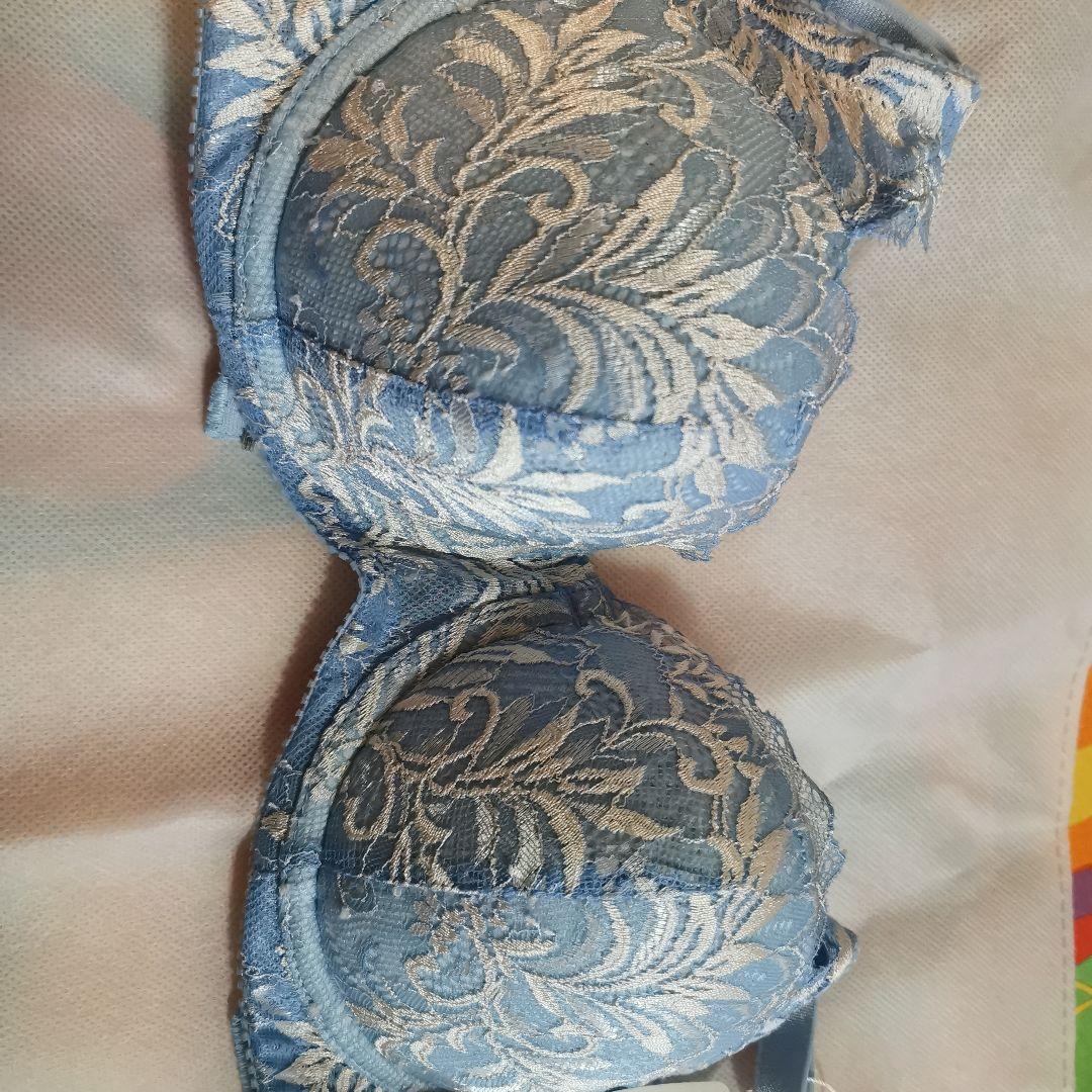 MARUKO ブルー花柄ブラジャー C70