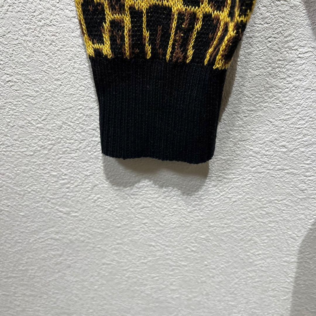 希少 ワコマリア ジャガード クルーネック ニット アニマル レオパード