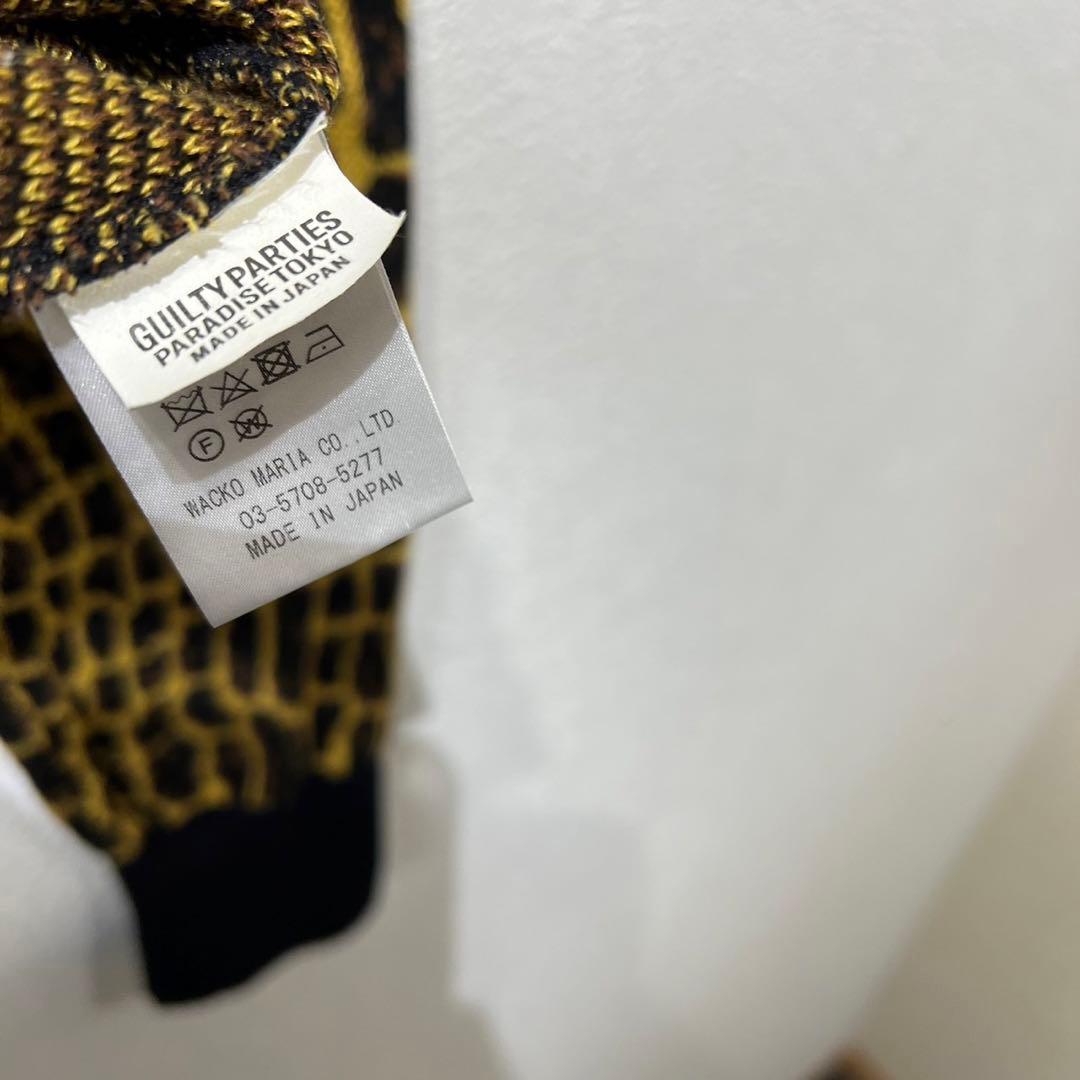 希少 ワコマリア ジャガード クルーネック ニット アニマル レオパード