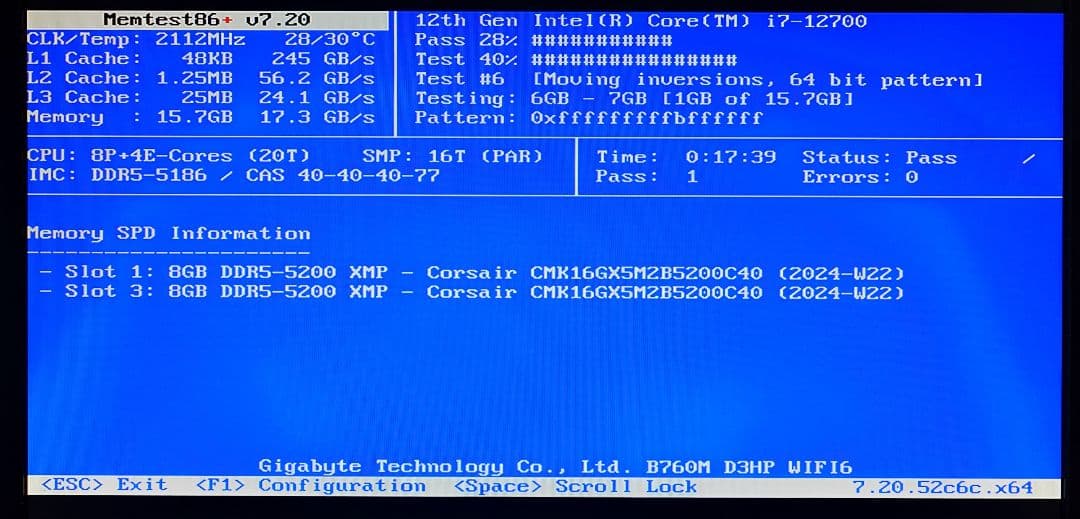 CORSAIR DDR5 5200 8GB×2 16GB 【動作確認済】
