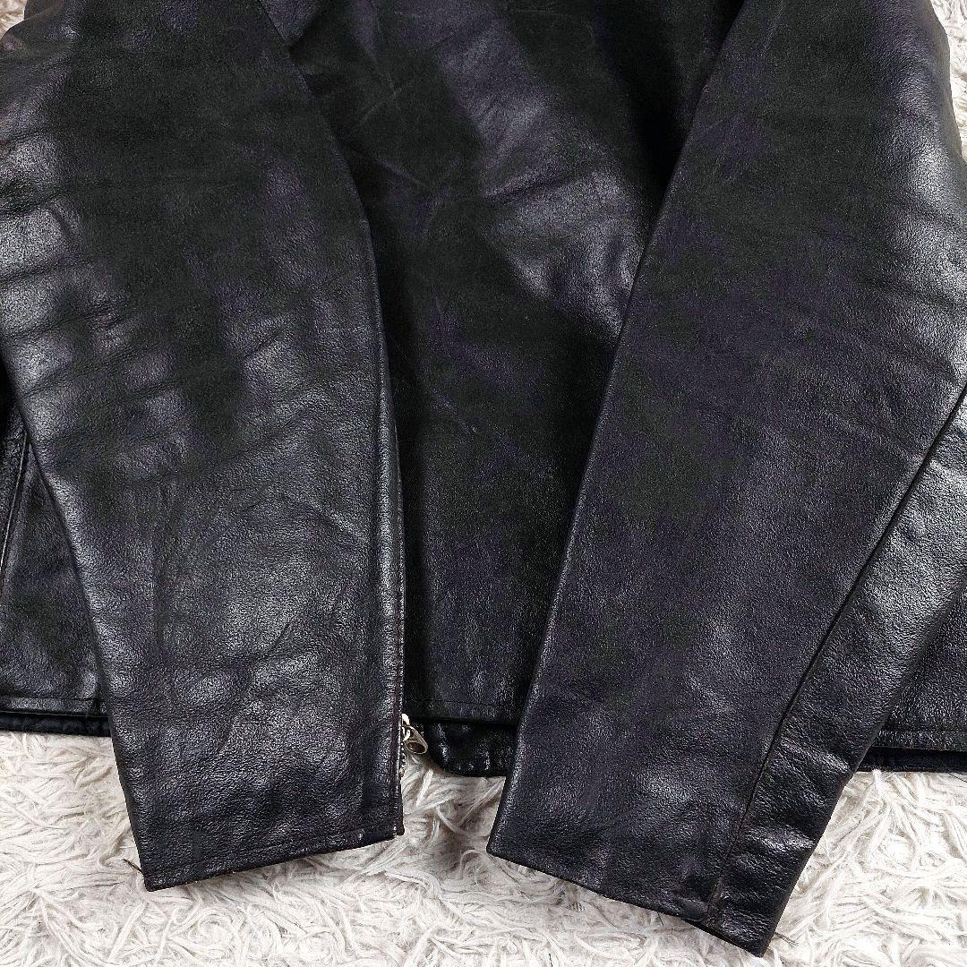 70s 希少 Excelled USA製 ダブルレザーライダースジャケット 46