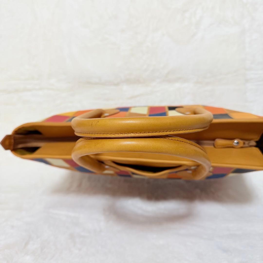 美品✨トライオン トートバッグ パッチワーク レザー A4 マルチカラー 現行品