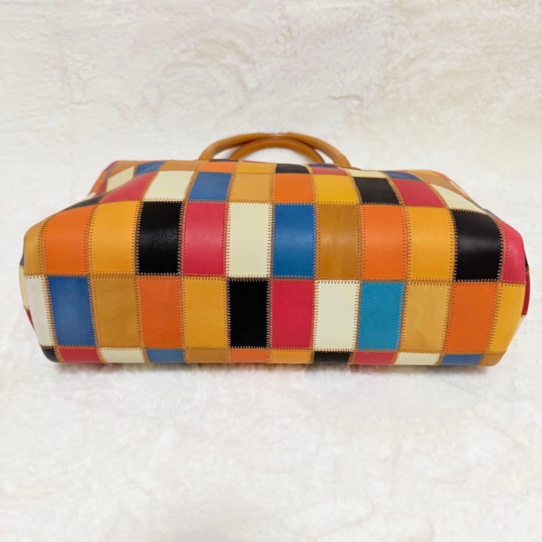 美品✨トライオン トートバッグ パッチワーク レザー A4 マルチカラー 現行品