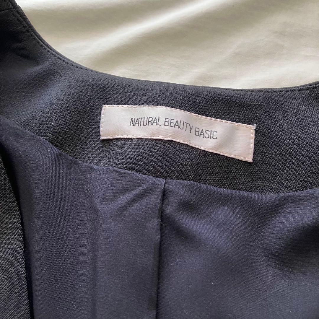 セットアップスーツ✨ナチュラルビューティーベーシック　ストレッチ　紺　上下S