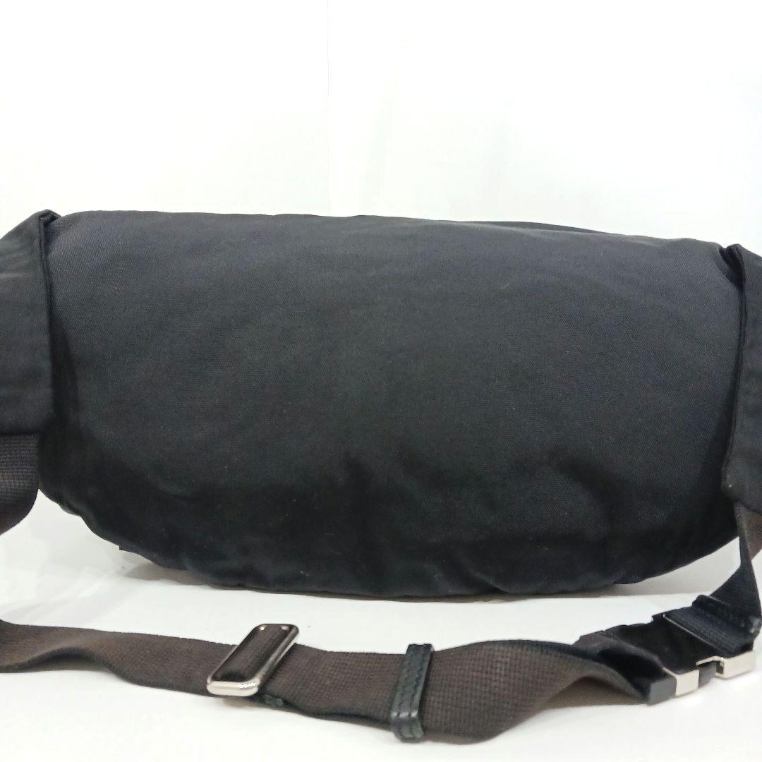 【美品】グッチ ボディバッグ ウエストポーチ レザー×キャンバス 黒