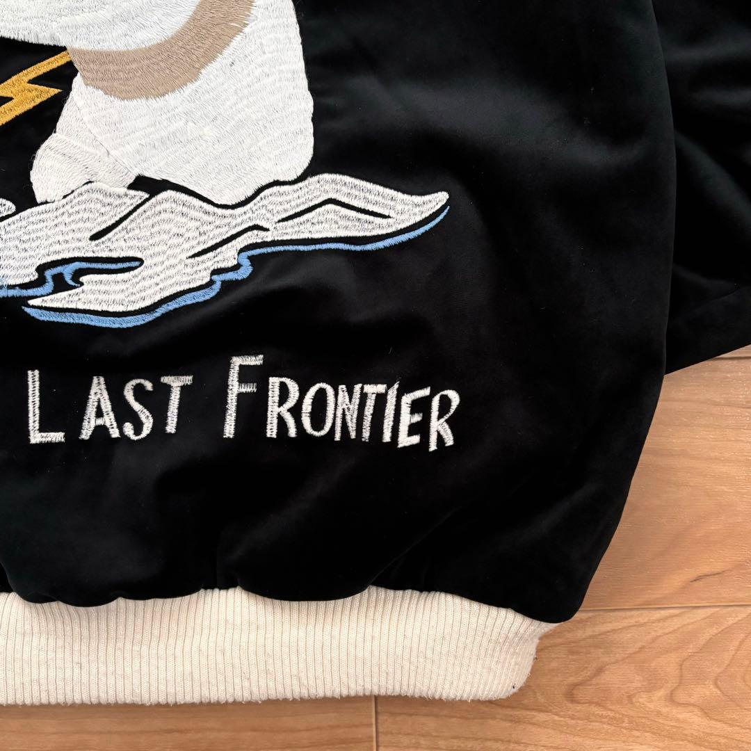 【HOUSTON】スカジャン　アラスカ　Mサイズ　別珍　黒