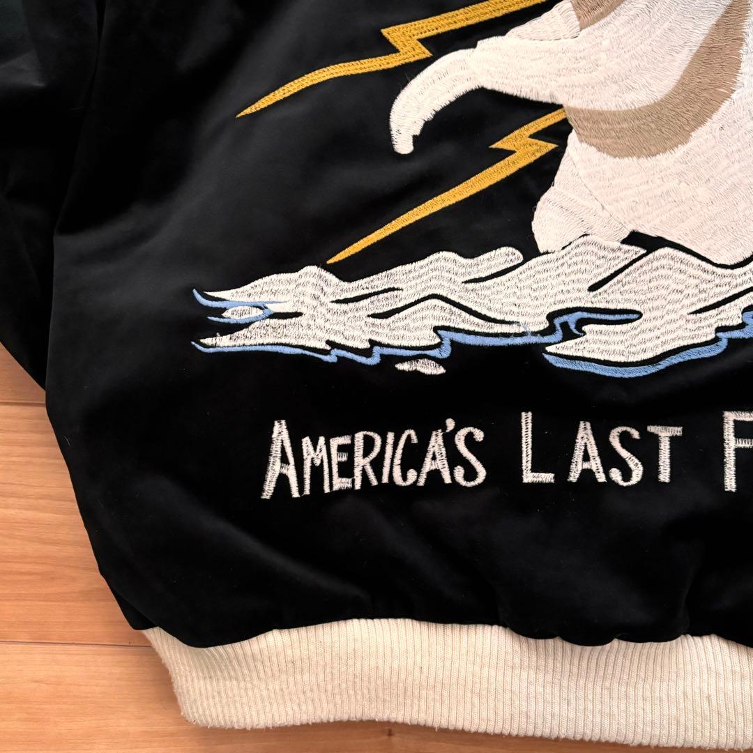 【HOUSTON】スカジャン　アラスカ　Mサイズ　別珍　黒