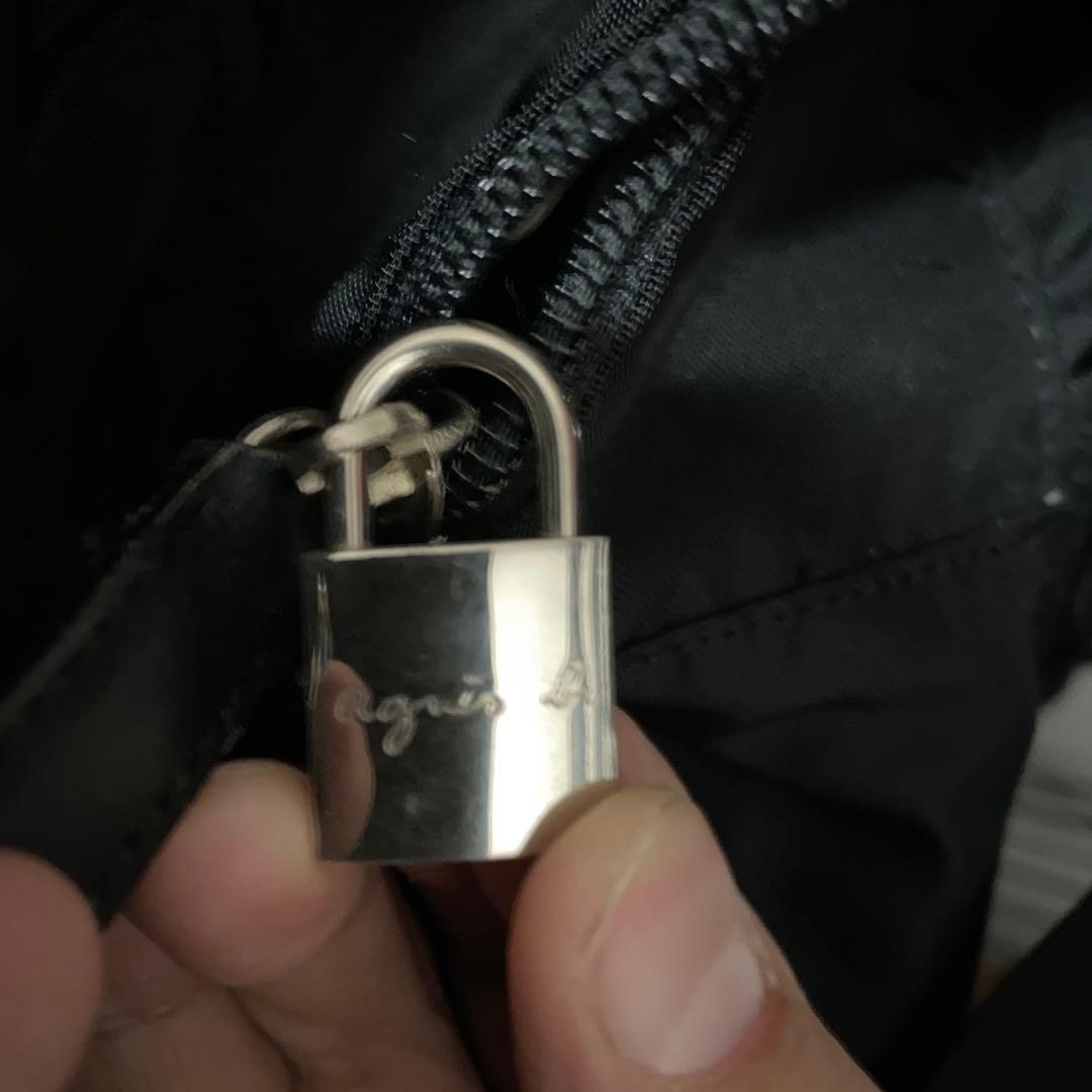 アニエスベー 南京錠付き 2way ボストンバッグ ブラックagnes b.