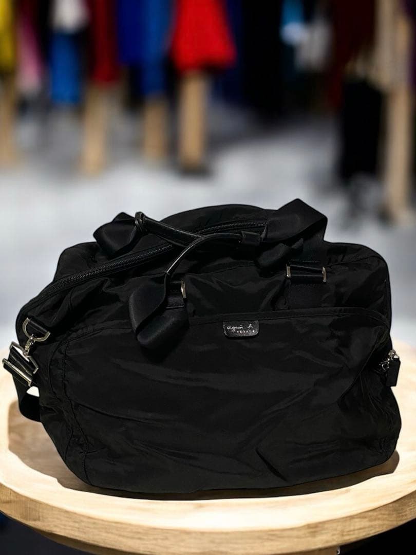 アニエスベー 南京錠付き 2way ボストンバッグ ブラックagnes b.