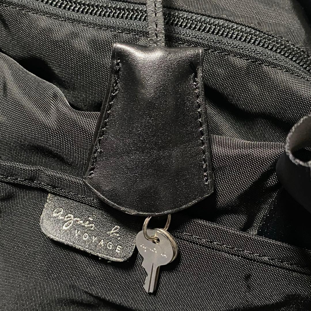 アニエスベー 南京錠付き 2way ボストンバッグ ブラックagnes b.