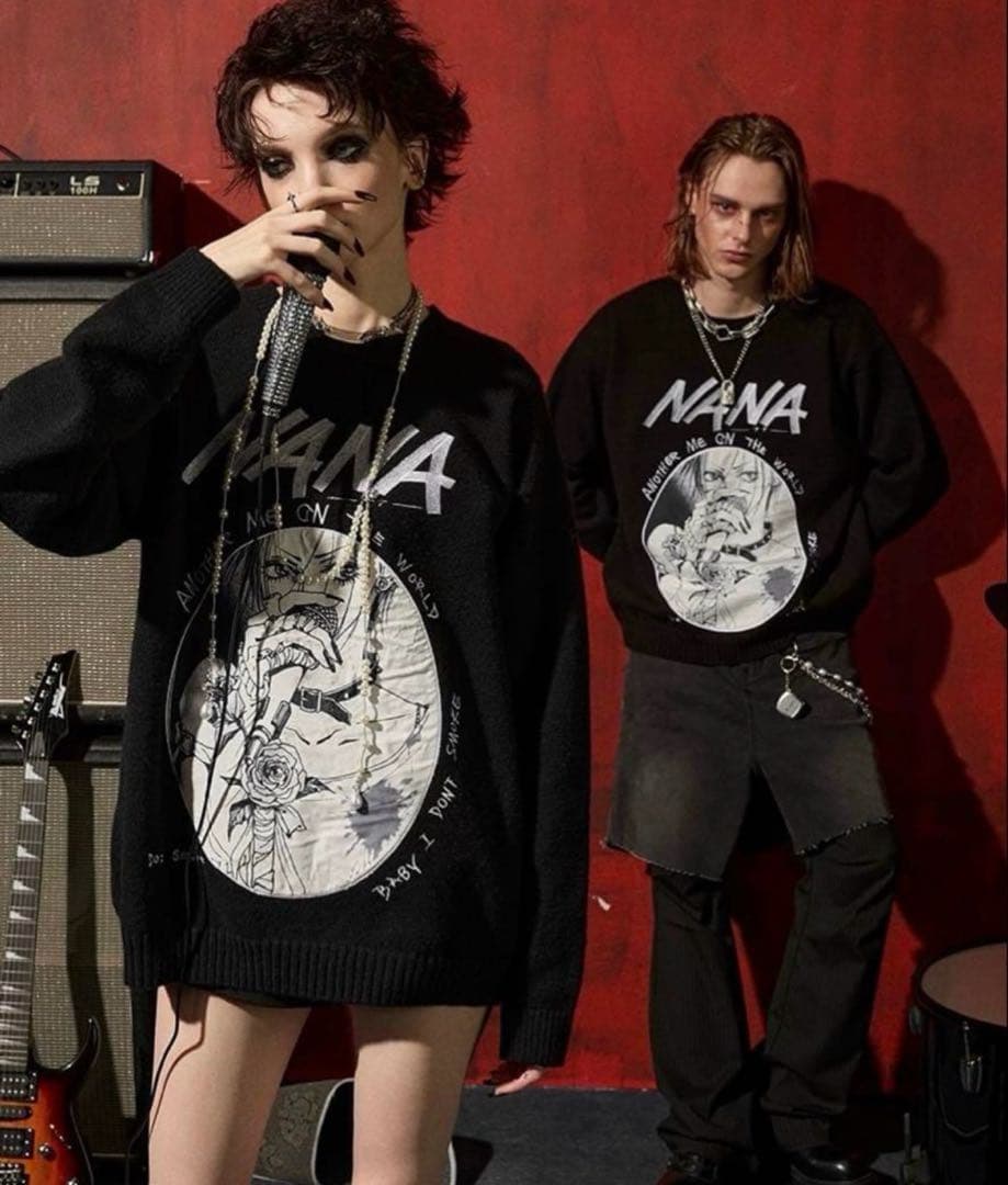 NANA グラフィック 長袖 ニットセーター nana ナナ