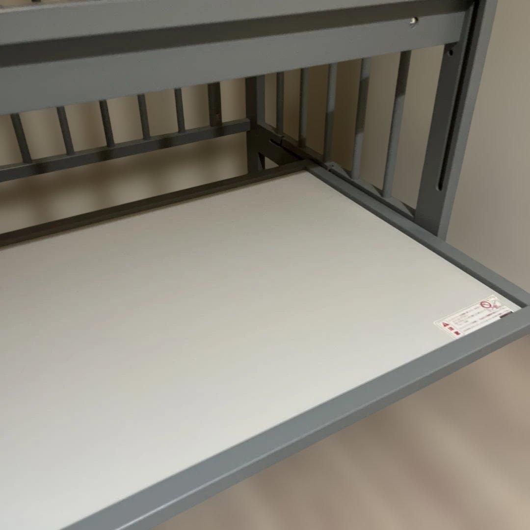 キンタロー　ベビーベッド　ミニアン　ライトグレー　組立使用説明書付き