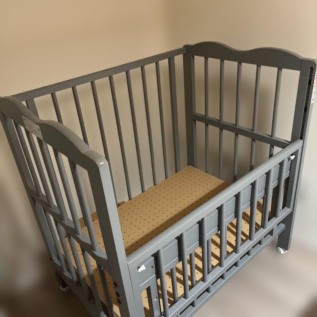 キンタロー　ベビーベッド　ミニアン　ライトグレー　組立使用説明書付き