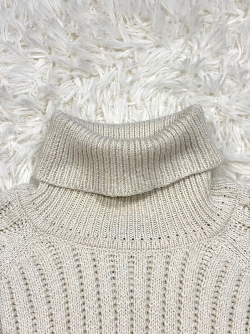 【新品】 ブルックスブラザーズ タートルネック ケーブルニット M 白