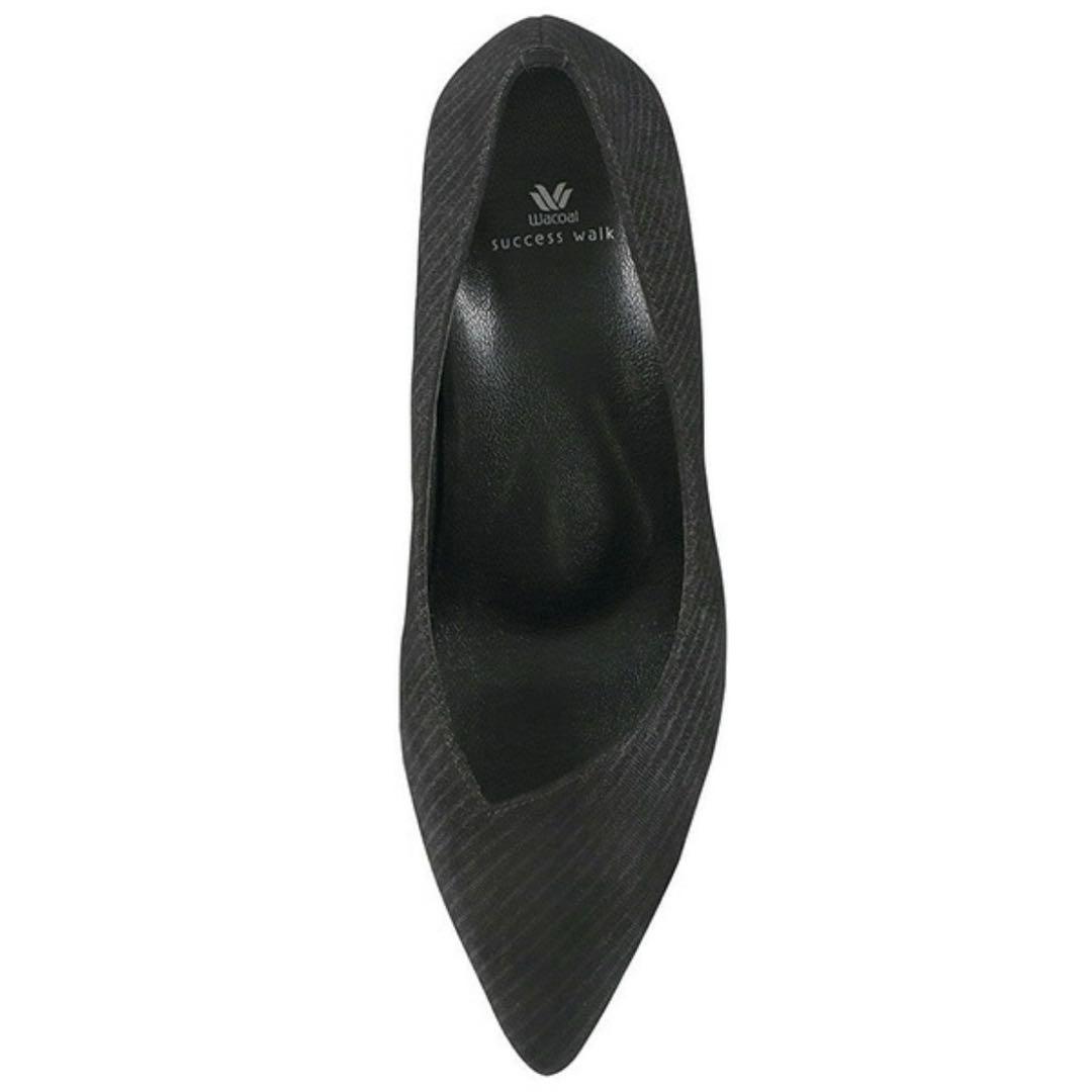 未使用品❣️wacoal ワコール サクセスウォーク ブラック ストライプパンプス