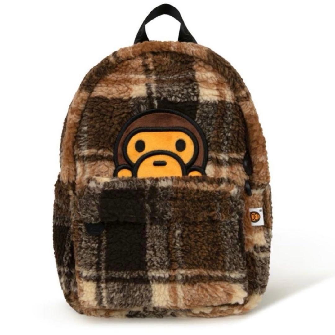 A BATHING APE チェック柄リュック BABY MILO