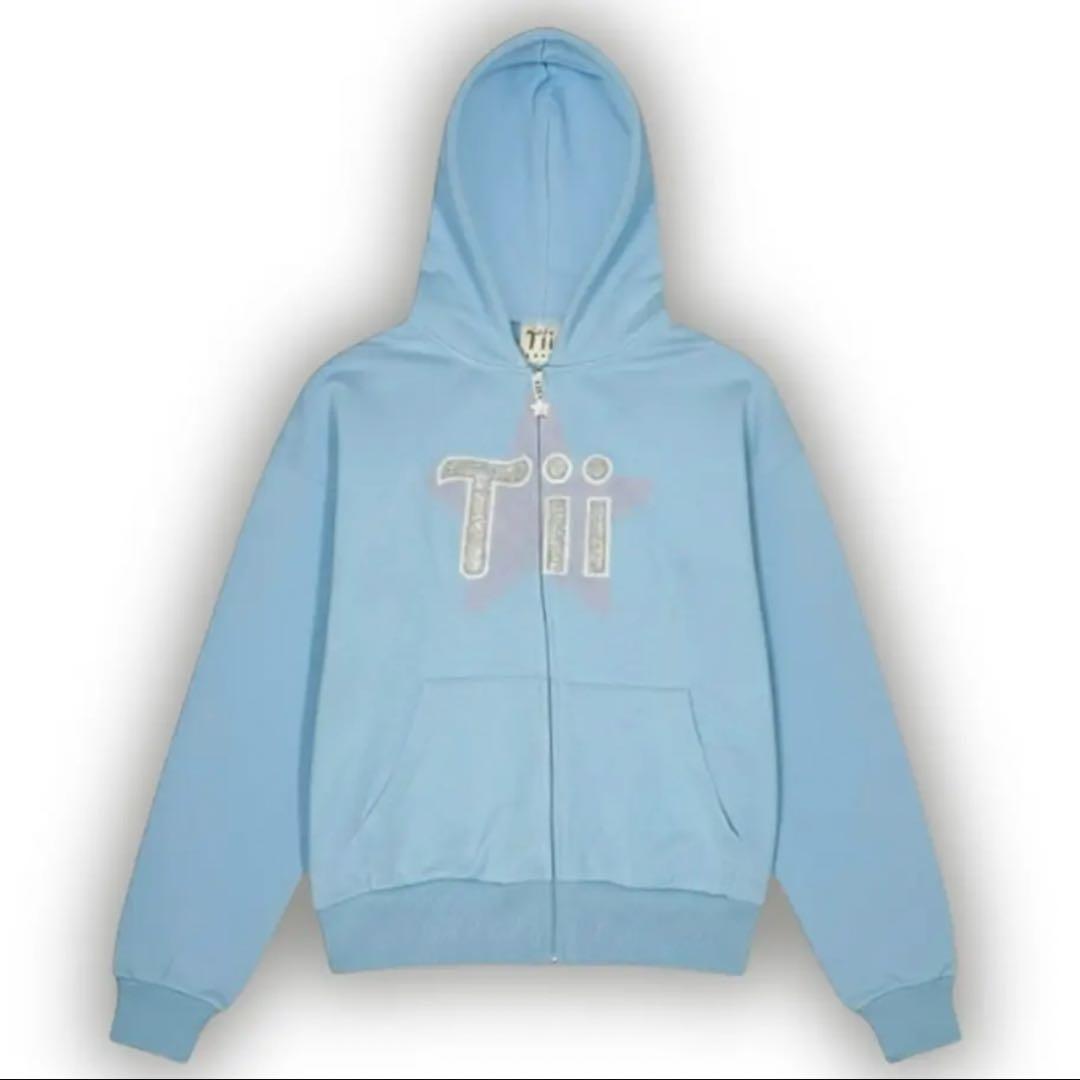 Tii ジップパーカー M 水色 激レア