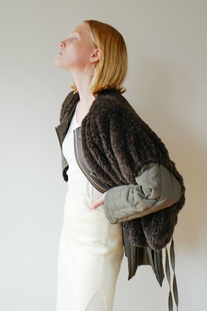 ジャケット・アウター CLANE BOA VEST LAYERED DOWNCOAT - KHIKI