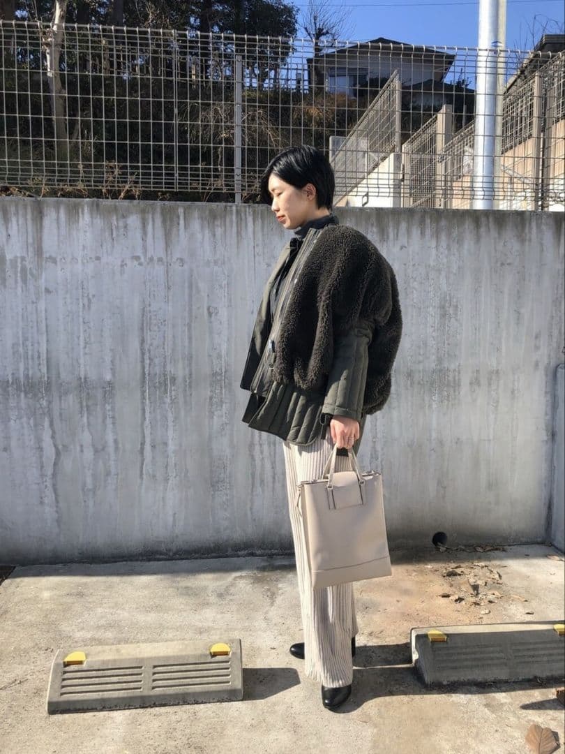 ジャケット・アウター CLANE BOA VEST LAYERED DOWNCOAT - KHIKI