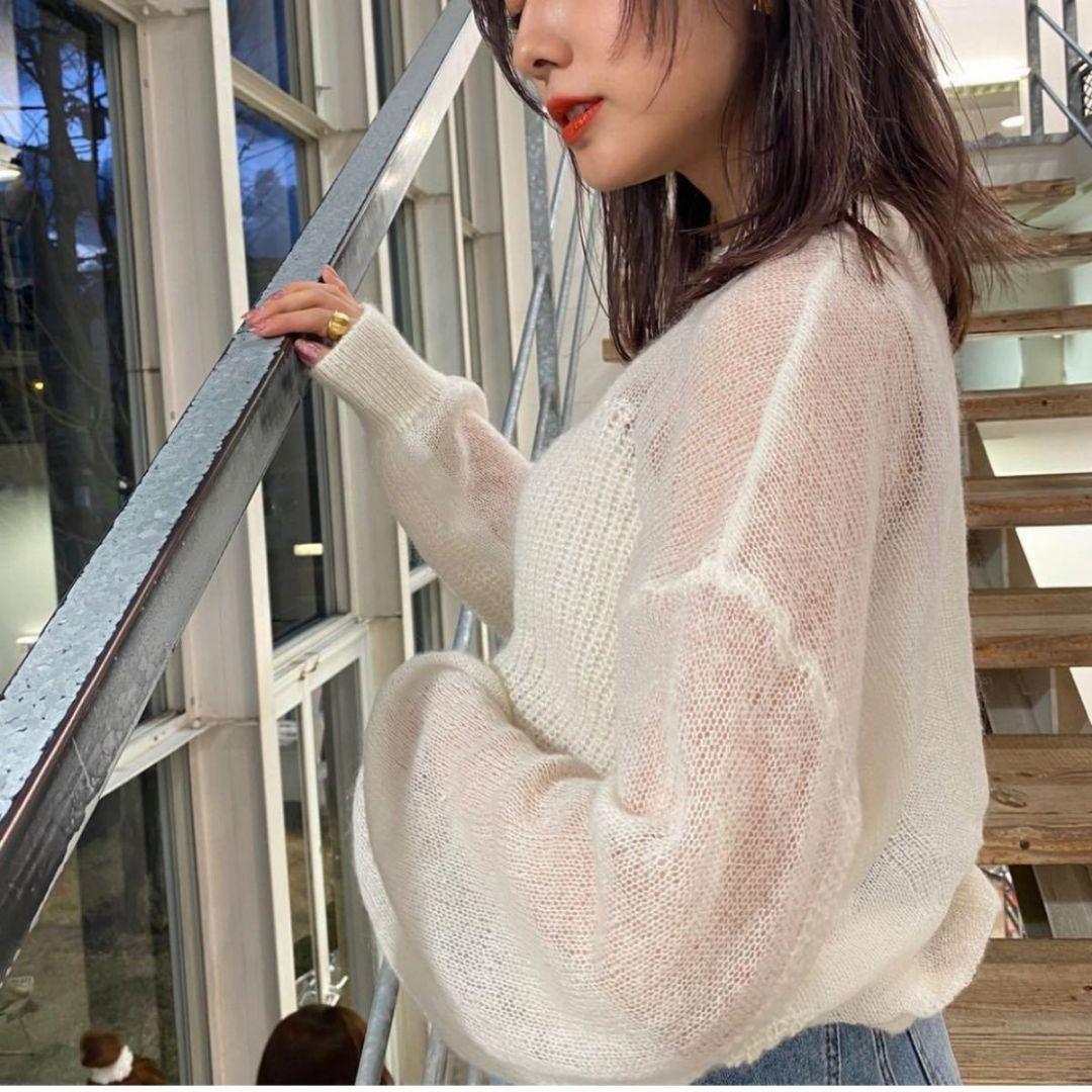 トップス Ameri vintage BUSTIER PATTERN KNIT