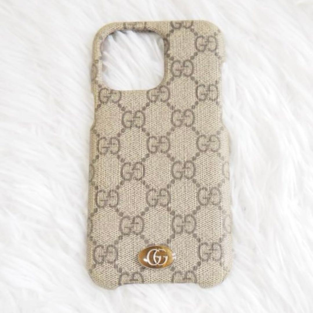 正規品 GUCCI グッチ iPhone14ProMax ケース GGパターン