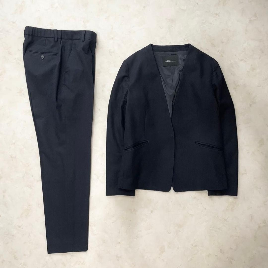 グリーンレーベルリラクシング　パンツスーツ　42 XL　ノーカラージャケット