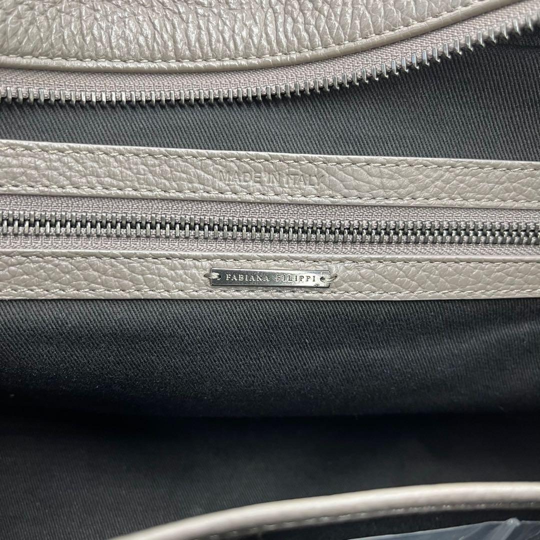 極美品■ファビアナフィリッピ 2way ボストンバッグ ショルダー付 ロゴ型押し