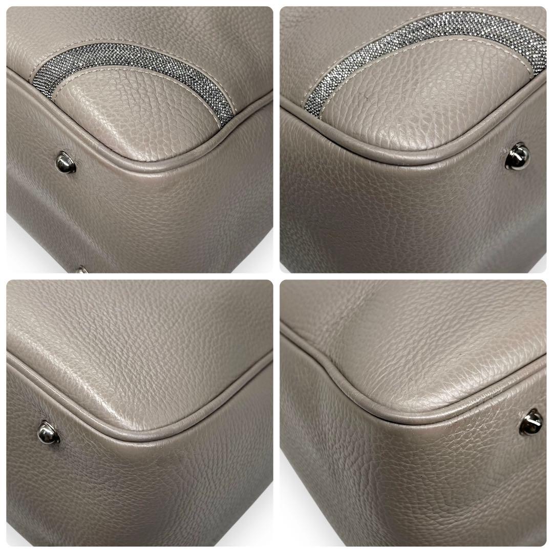 極美品■ファビアナフィリッピ 2way ボストンバッグ ショルダー付 ロゴ型押し