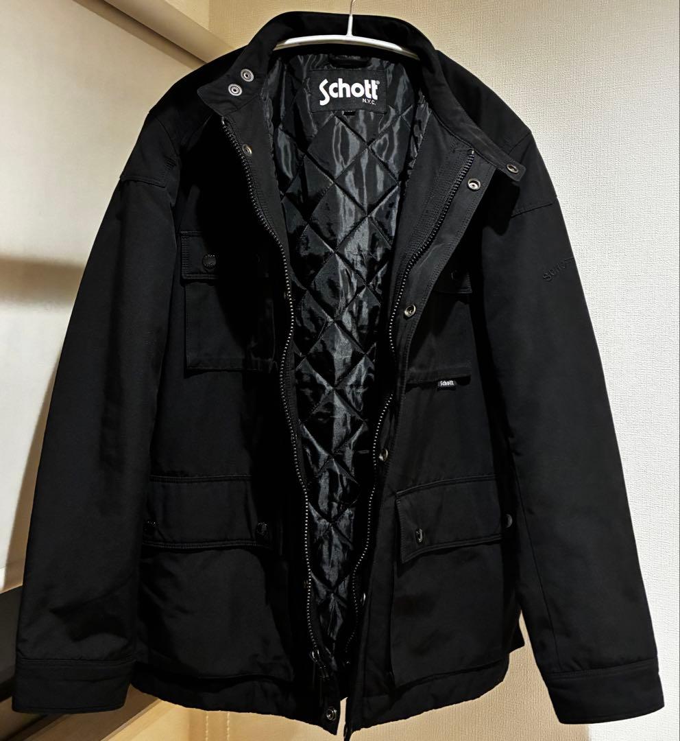 【美品】Schott ミリタリー ブラック ブルゾン