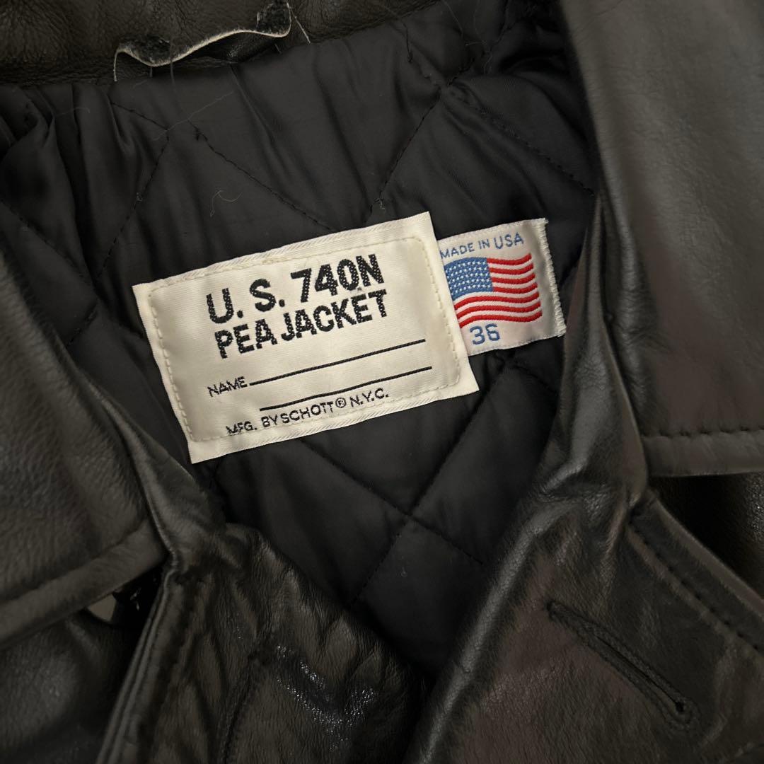 SCHOTT レザーピーコート US740N 36