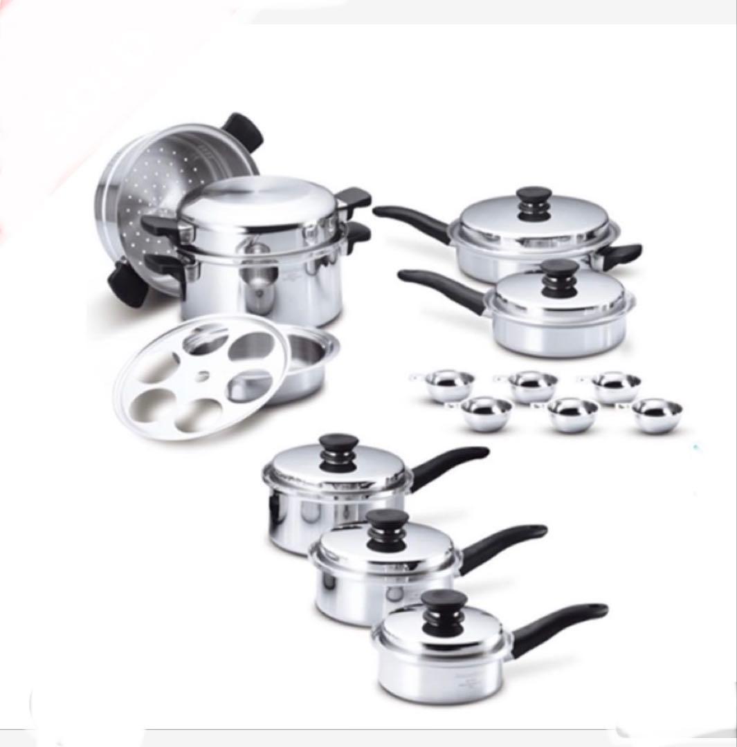 無水調理、重ね調理でヘルシー時短クックAmway クイーンクック21ピースセット