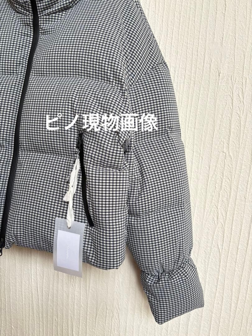 セール！即日発送可★トゥデイフル チェック柄 ショート ダウンジャケット 38