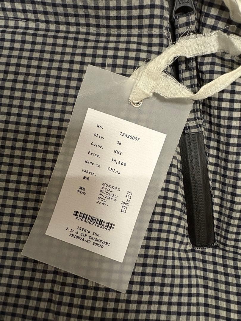 セール！即日発送可★トゥデイフル チェック柄 ショート ダウンジャケット 38