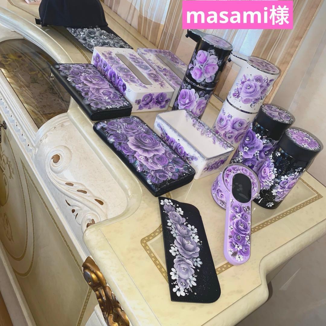 財布　ポット　ステンレスボトル　他　薔薇　手描き　トールペイント