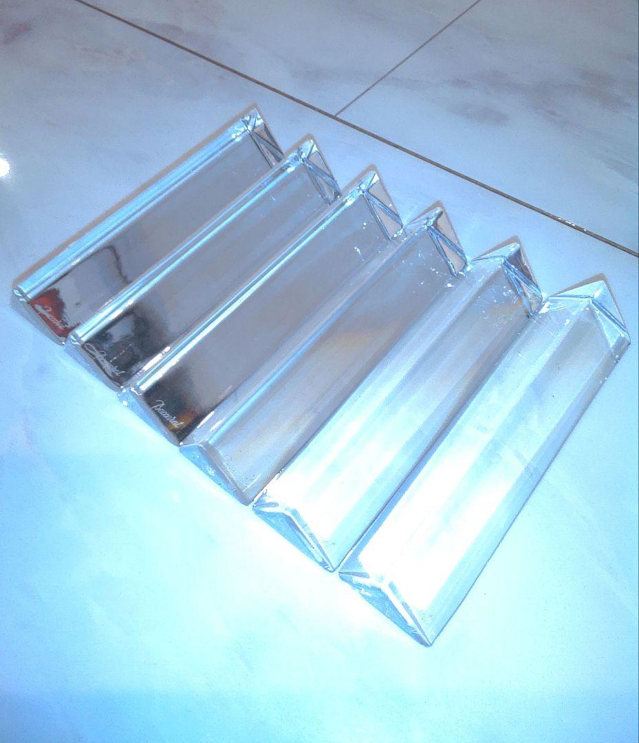 a70 BACCARAT バカラ 箸置き6点セット ガラス ロゴ入り