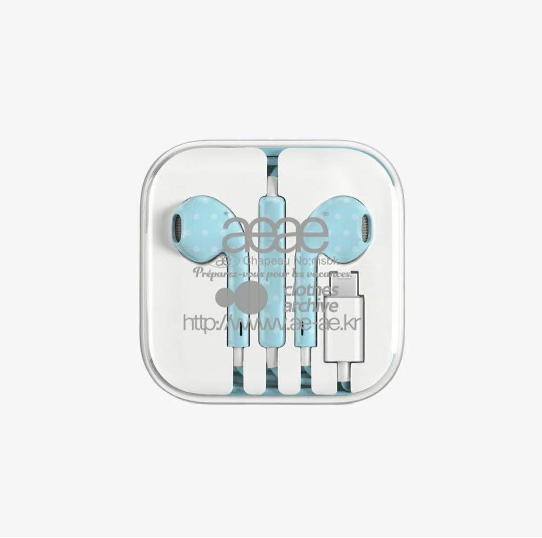 aeae 有線イヤホン スカイブルー