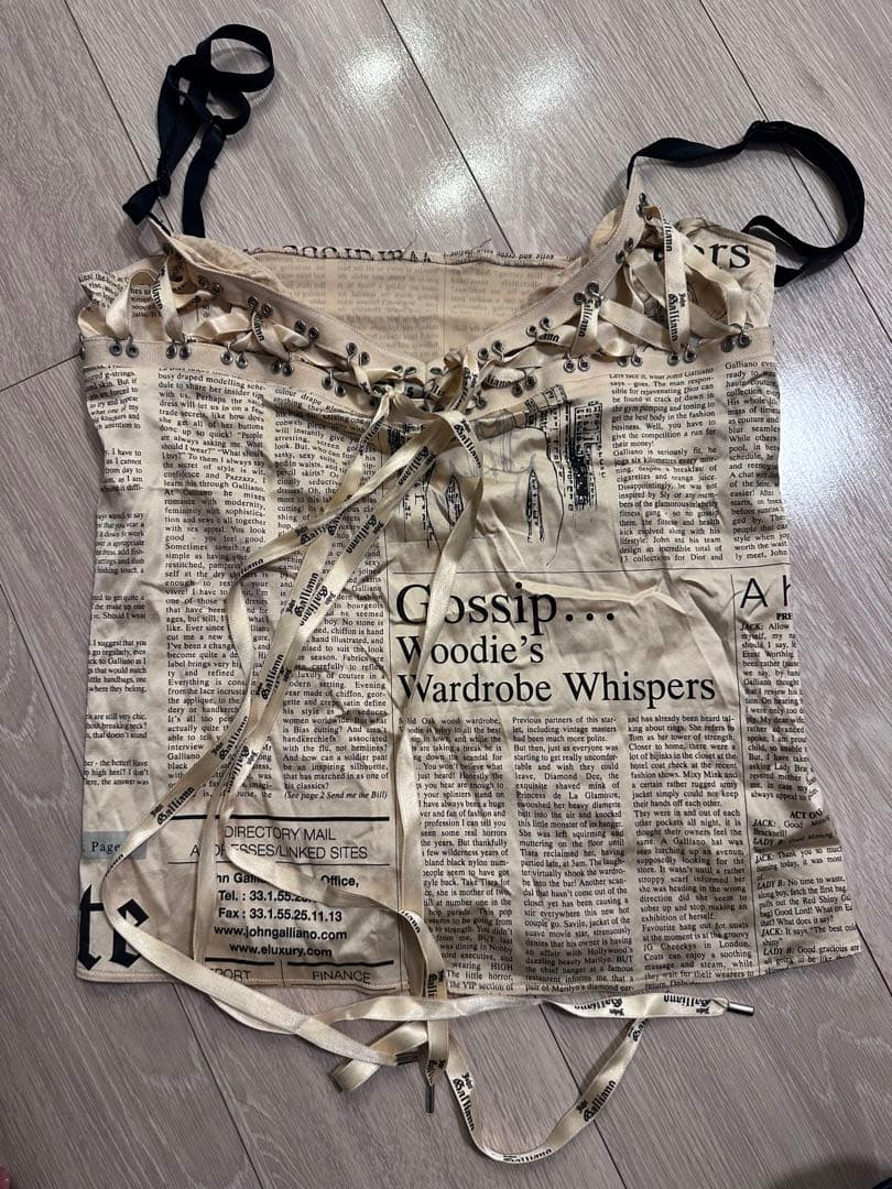 ジョンガリアーノ　ニュースペーパーキャミソール