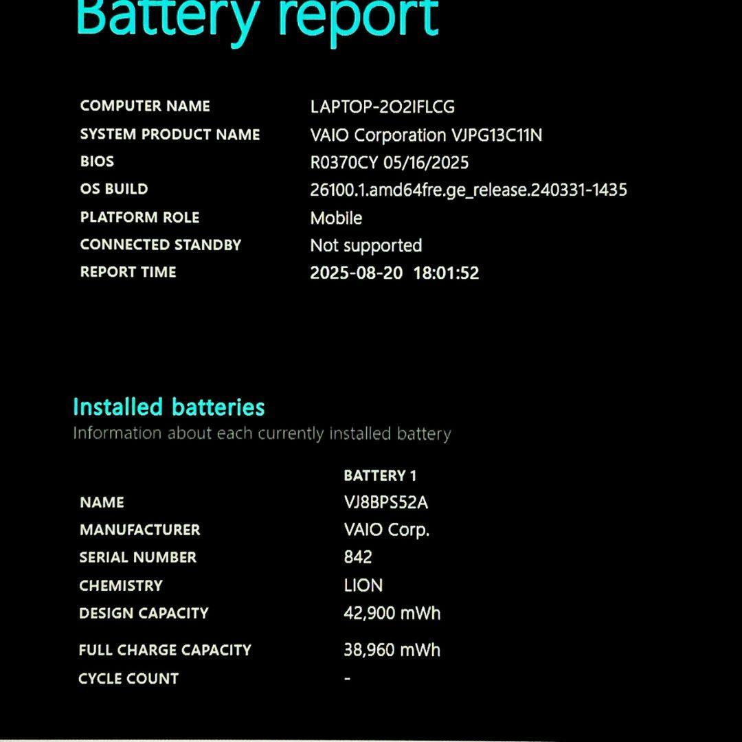 Windowsノート本体 VAIO Pro PG VJPG13 i5 8G NVMe256 Win11