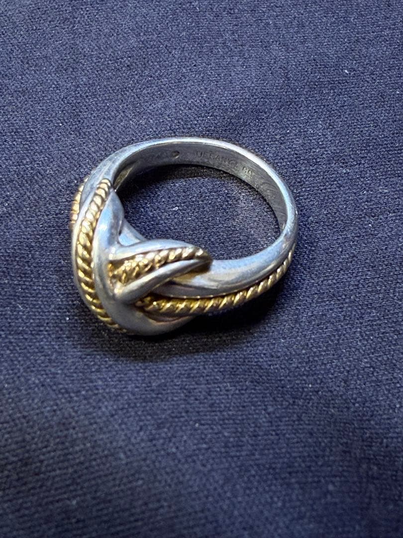 (約10号)ティファニー シグネチャークロス Au750 SV925コンビ