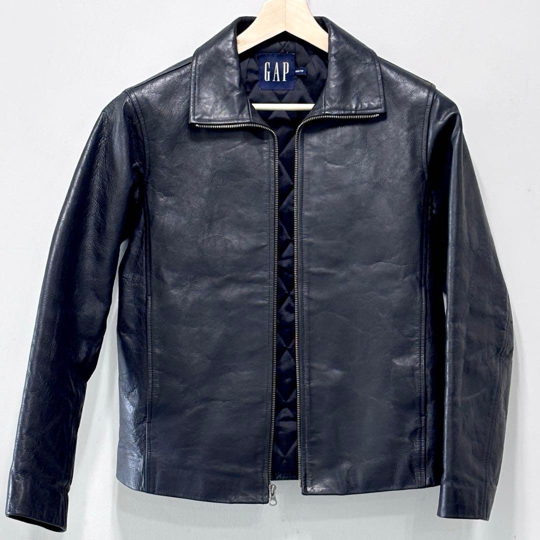 希少y2k OLD GAP レザージャケット フルクローズジップ メンズS相当